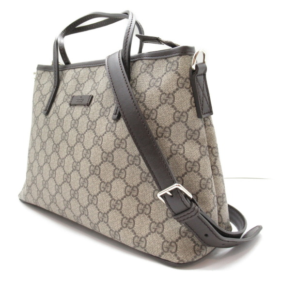 Gucci GG Supreme Tote Bag Canvas Beige Black - Picture 3 of 9